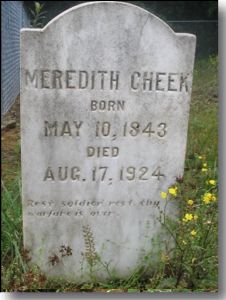 Gravestone of Meredith Cheek