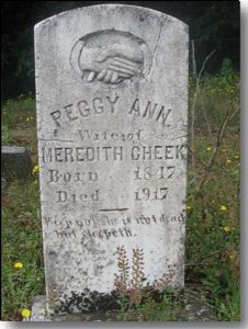 Gravestone of Peggy Ann Reeves Cheek