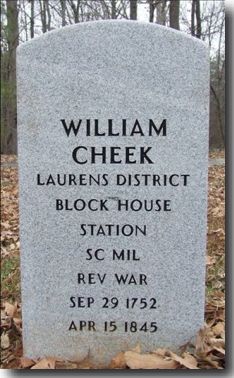 Gravestone of William Cheek