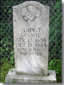 Gravestone of John T. Choate