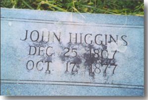 John Higgins 
Gravestone