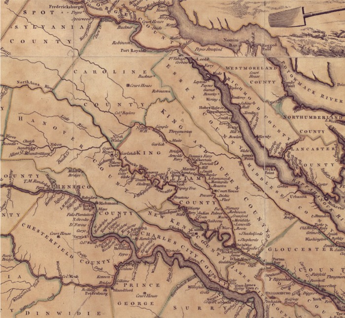 1770 Map of Tidewater, VA, Region